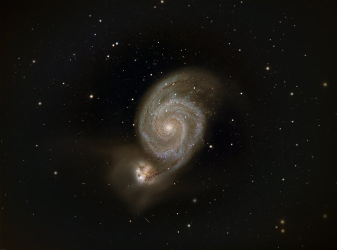 Astrophotograph of M51: Whirlpool Galaxy
